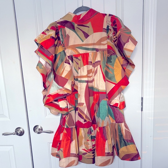 Colorful Ruffled Mini Dress - Picture 3 of 6